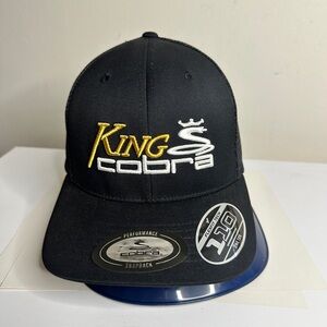 King Cobra Black Snapback Hat with Gold Embroidery
